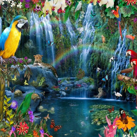 3/$55❤️new TROPICAL PARADISE Alixandra Mullins Vermont Christmas Company puzzle - Picture 10 of 12